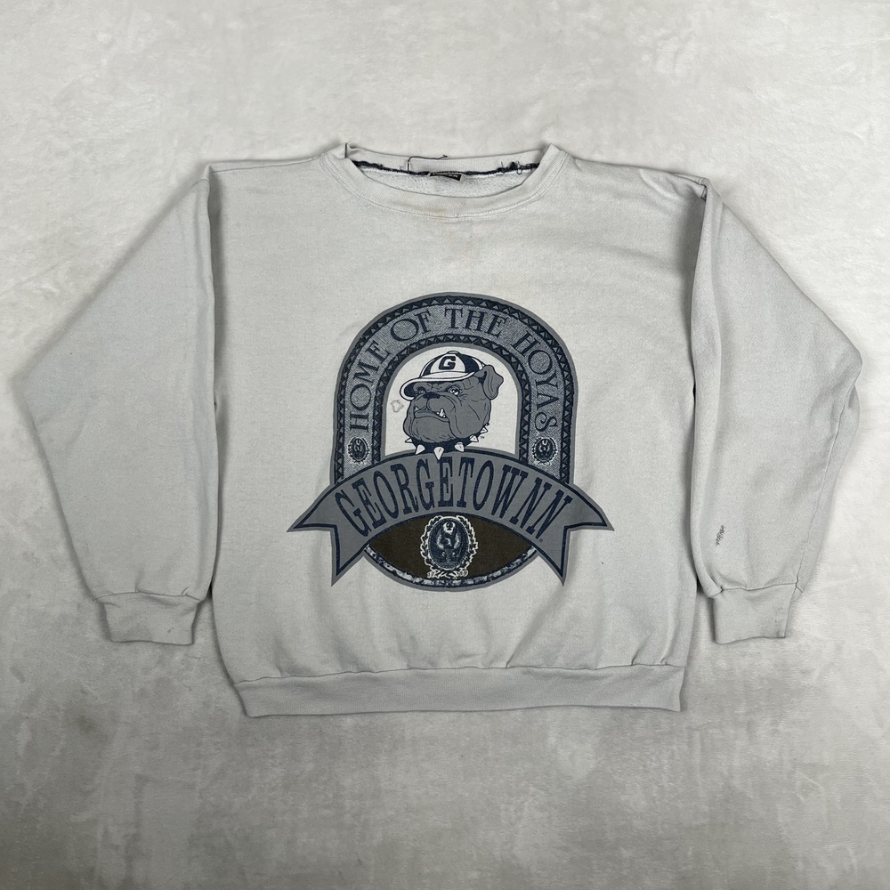 Vintage Georgetown Hoyas Sweatshirt Mens XL Gray NCAA College Tultex Crewneck